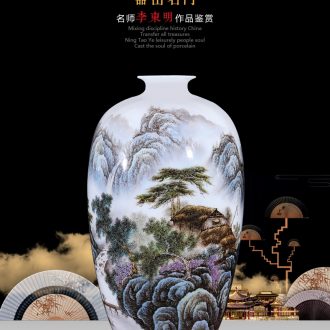 Jingdezhen famous Wan Shanqian hand-painted ceramic floor large vase red home sitting room hotel adornment furnishing articles