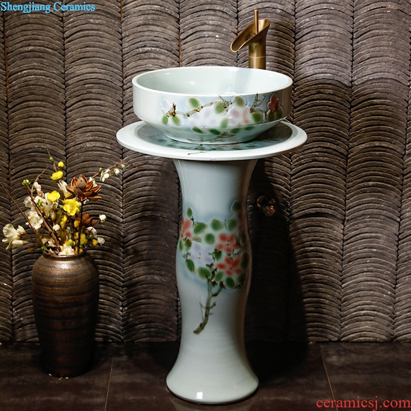 Art pillar basin ceramic floor pillar type lavatory toilet lavabo balcony one wash basin