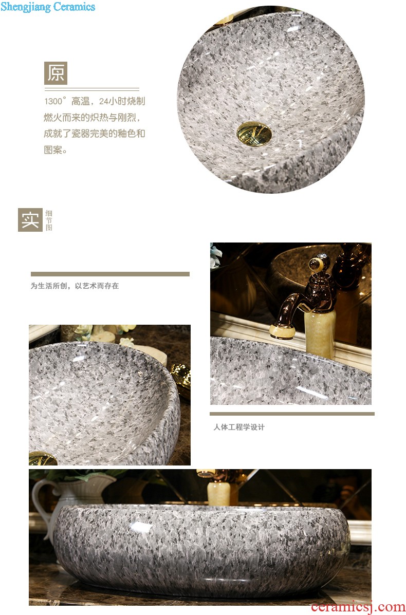 Koh larn, qi column basin sink lavatory pillar type ceramic glaze LZ1145 sink on floor crack