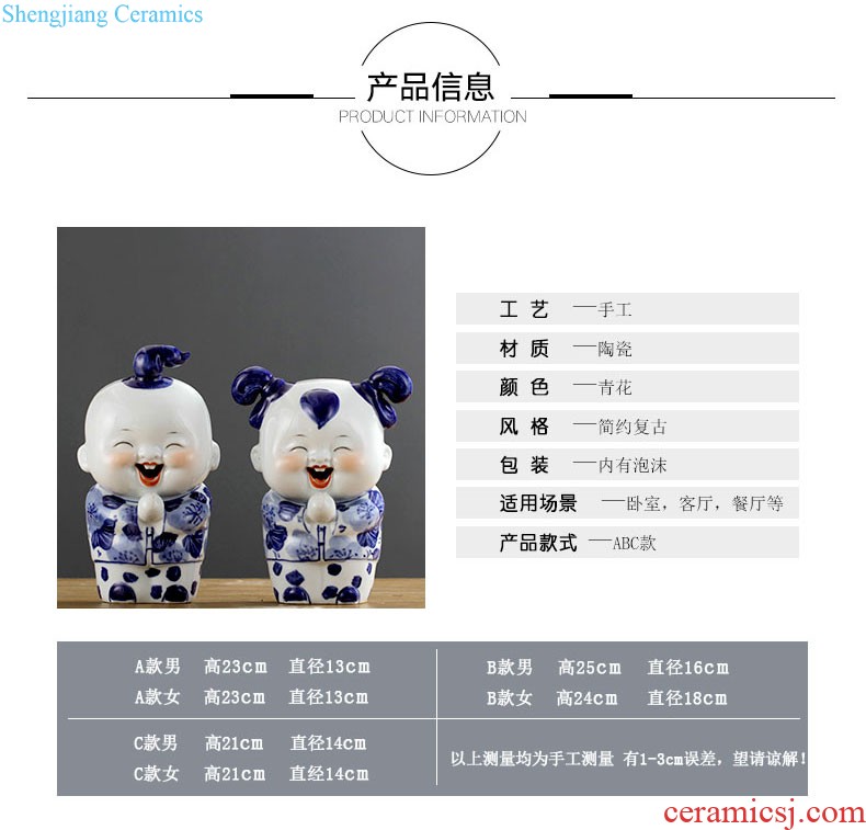 Rain tong home | jingdezhen ceramics Hand painted blue and white porcelain/painted the sitting room is lovely monkeys porcelain decorative furnishing articles