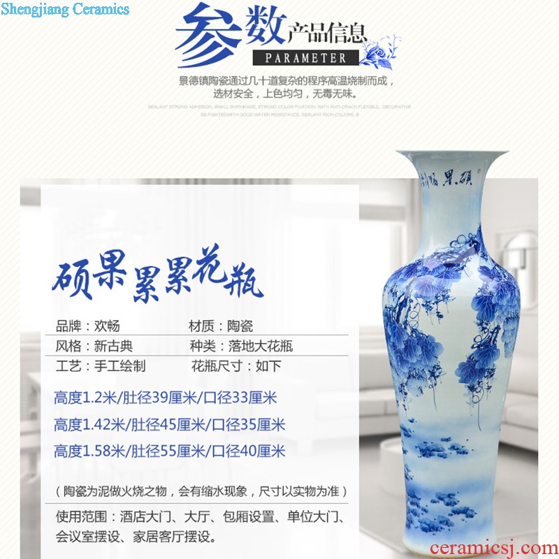 Jingdezhen ceramics China red tie up branches of large vases, modern home sitting room place hotel hc - 073