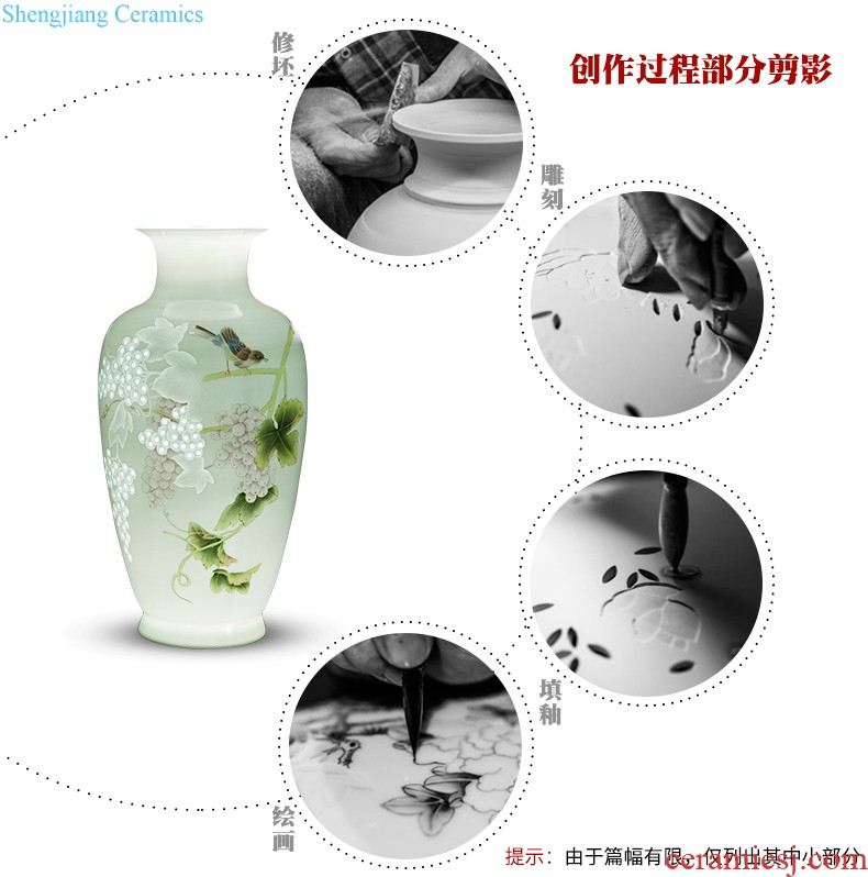 Jingdezhen ceramics manual hand-painted bright future of large blue and white porcelain vase sitting room hotel decoration furnishing articles