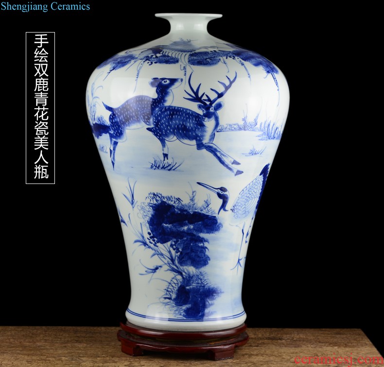 Jingdezhen ceramic general white pot vase furnishing articles large Chinese style living room dry flower flower arranging rich ancient frame ornaments