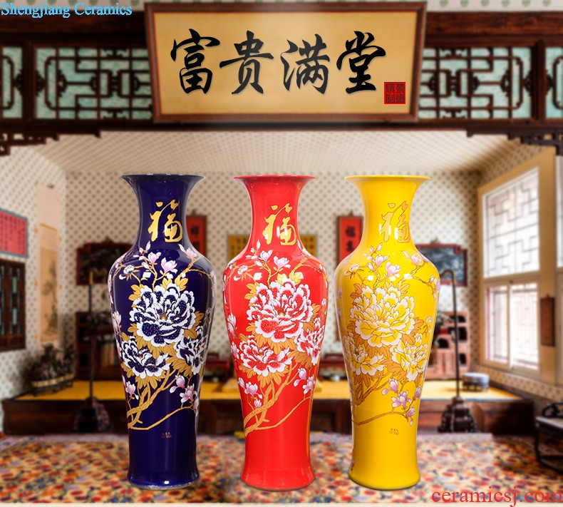 Jingdezhen ceramics three-piece vase modern Chinese style household sitting room porch decoration crafts are arranging flowers