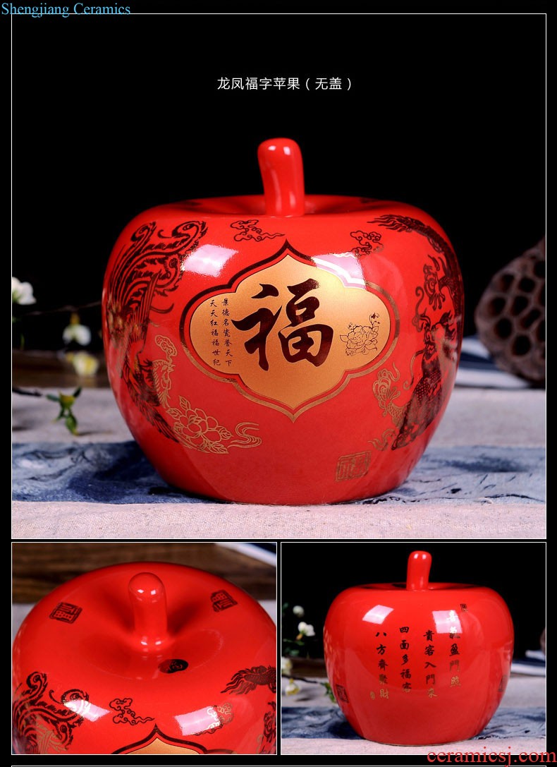 Jingdezhen ceramics China red longfeng f egg vase furnishing articles sitting room put vase modern home decoration