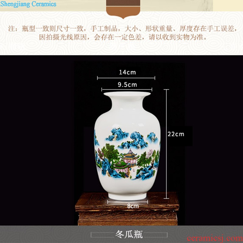 Famous jingdezhen ceramics powder enamel vase flower arranging place Chinese style household living room TV cabinet decoration process