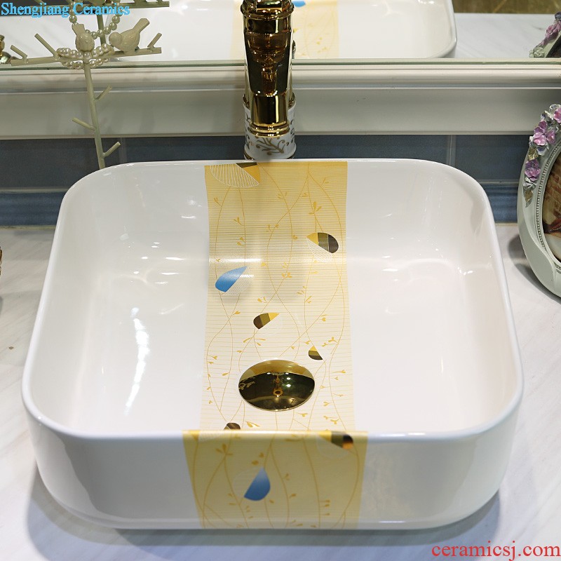 Gold cellnique contracted sink ceramic art on the stage basin black light lavatory toilet basin