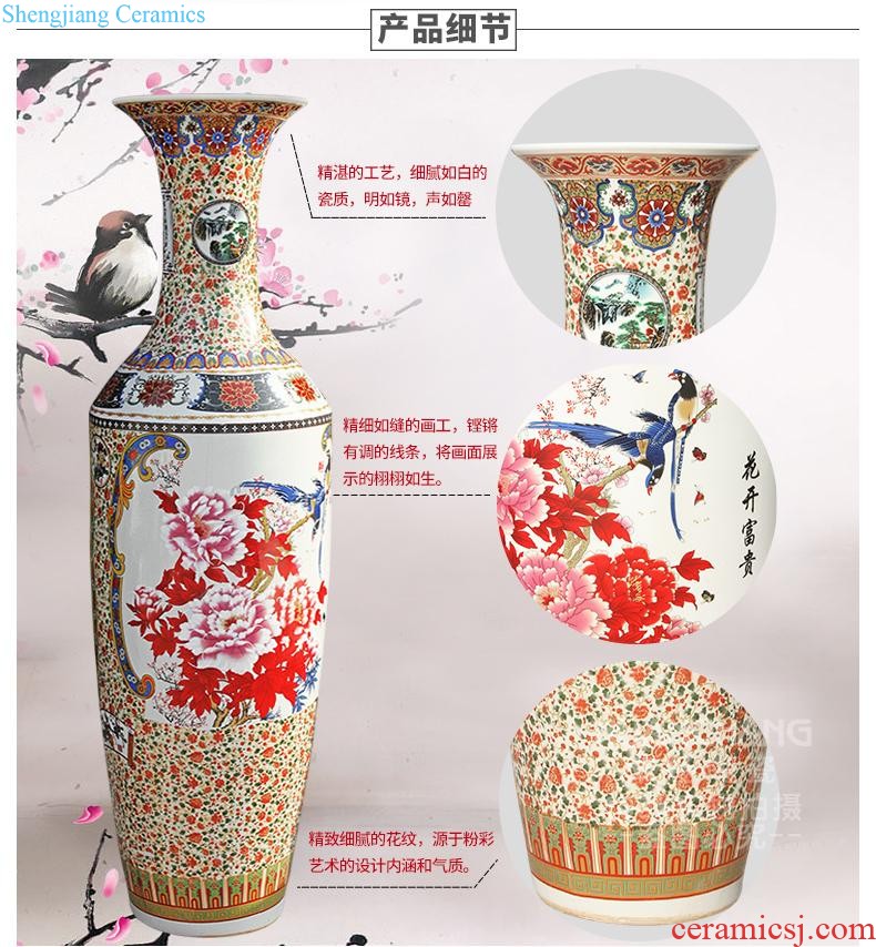 Hand-painted splendid was the French antique vase of blue and white porcelain of jingdezhen ceramics villa place large living room