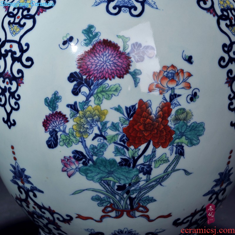 Jingdezhen porcelain Ceramic vase hand-painted porcelain youligong virtuous Chinese handicraft furnishing articles in the living room