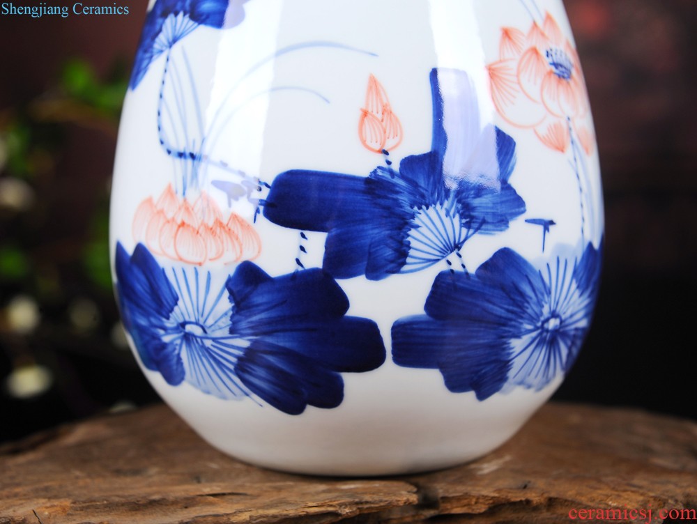 Jingdezhen ceramic furnishing articles snow cuhk aquarium water shallow narcissus basin water lily tortoise cylinder storage cylinder porcelain