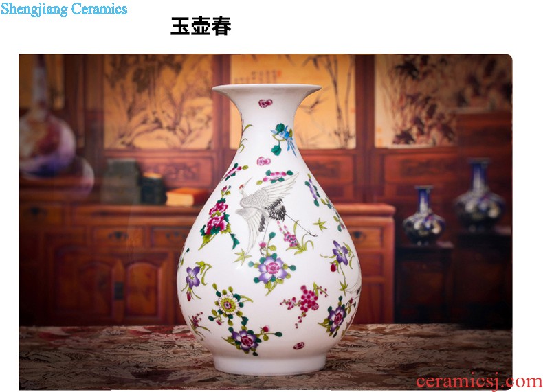 Jingdezhen ceramics antique vase hand-painted painting and calligraphy calligraphy and painting tube of classical Chinese style living room decorations study furnishing articles