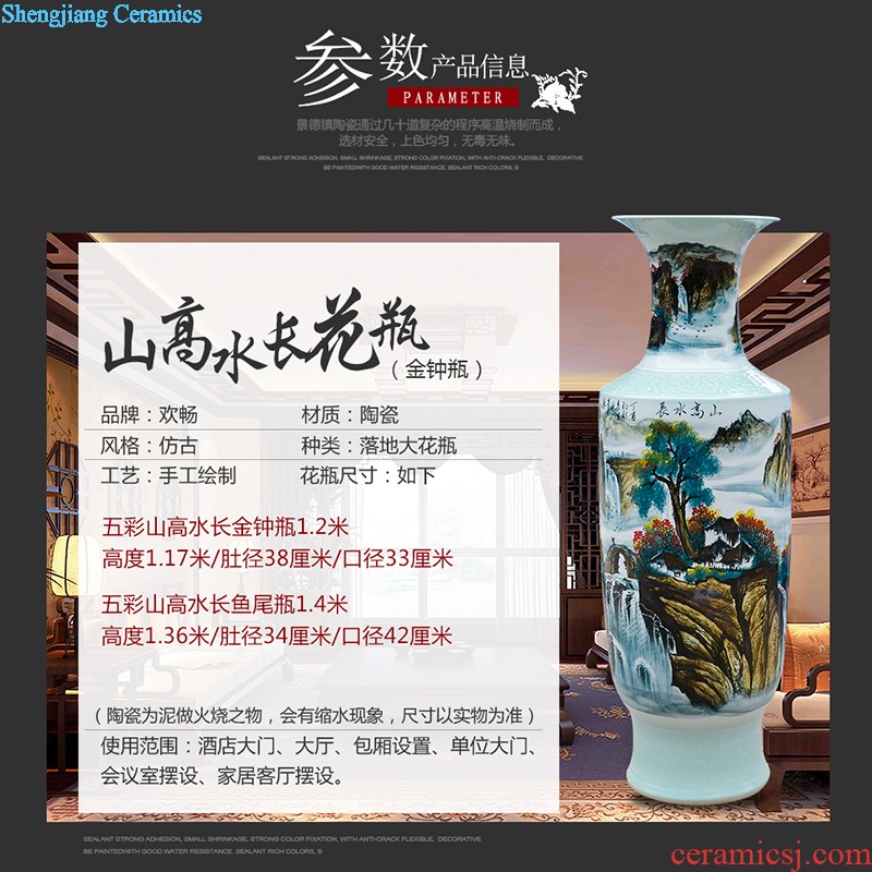 Jingdezhen ceramics hand-painted blue and white porcelain has a long history of large vases, sitting room adornment is placed for the opening gifts