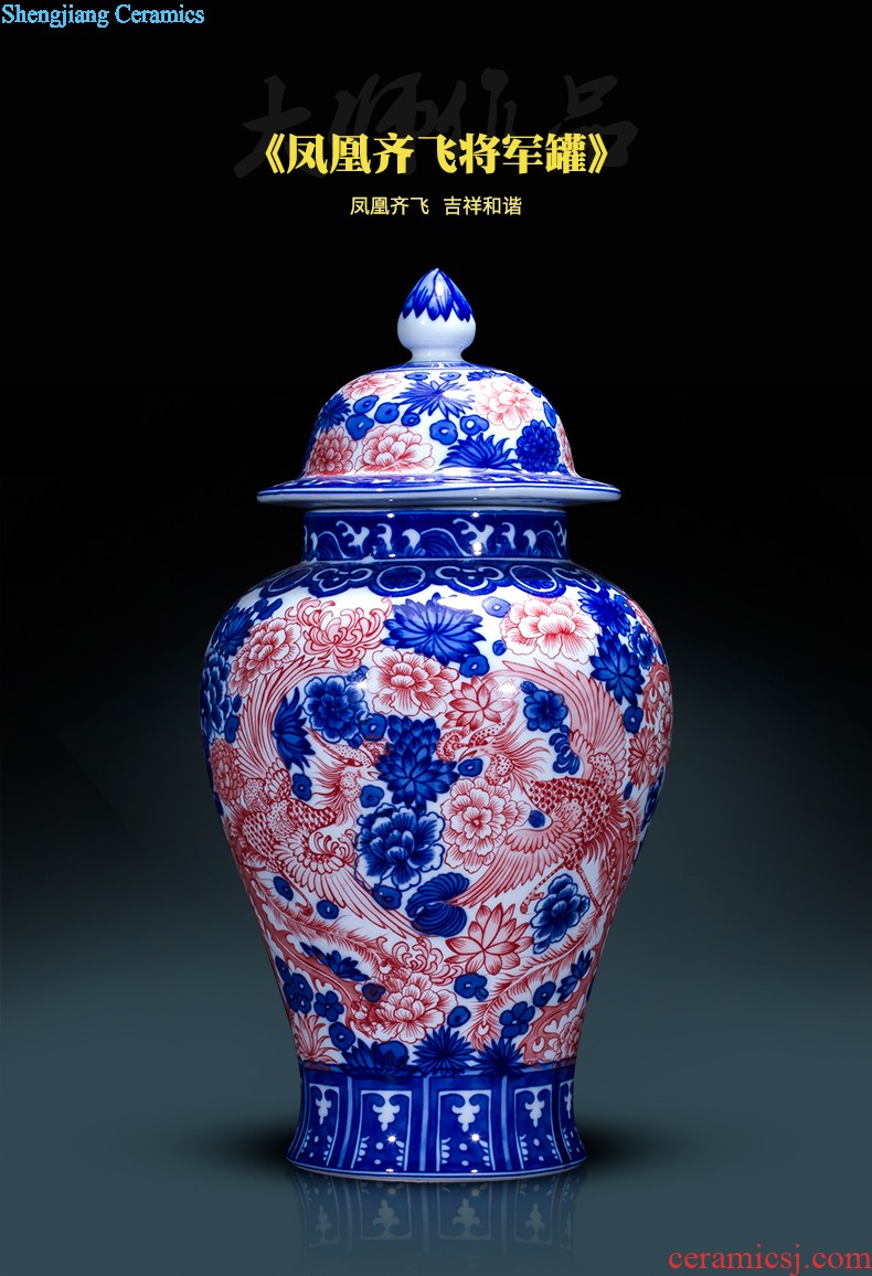 High aj45 jingdezhen ceramics vase furnishing articles in extremely good fortune sitting room ground large Chinese style household decoration