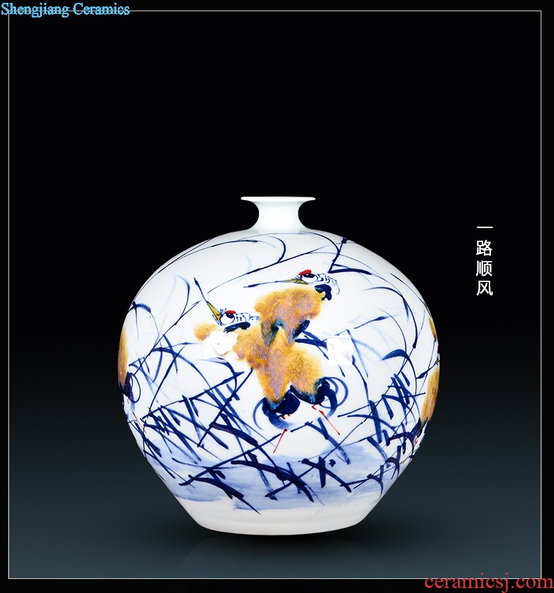 General d139 jingdezhen ceramic flat peach will pot vase storage barrel caddy sitting room adornment is placed