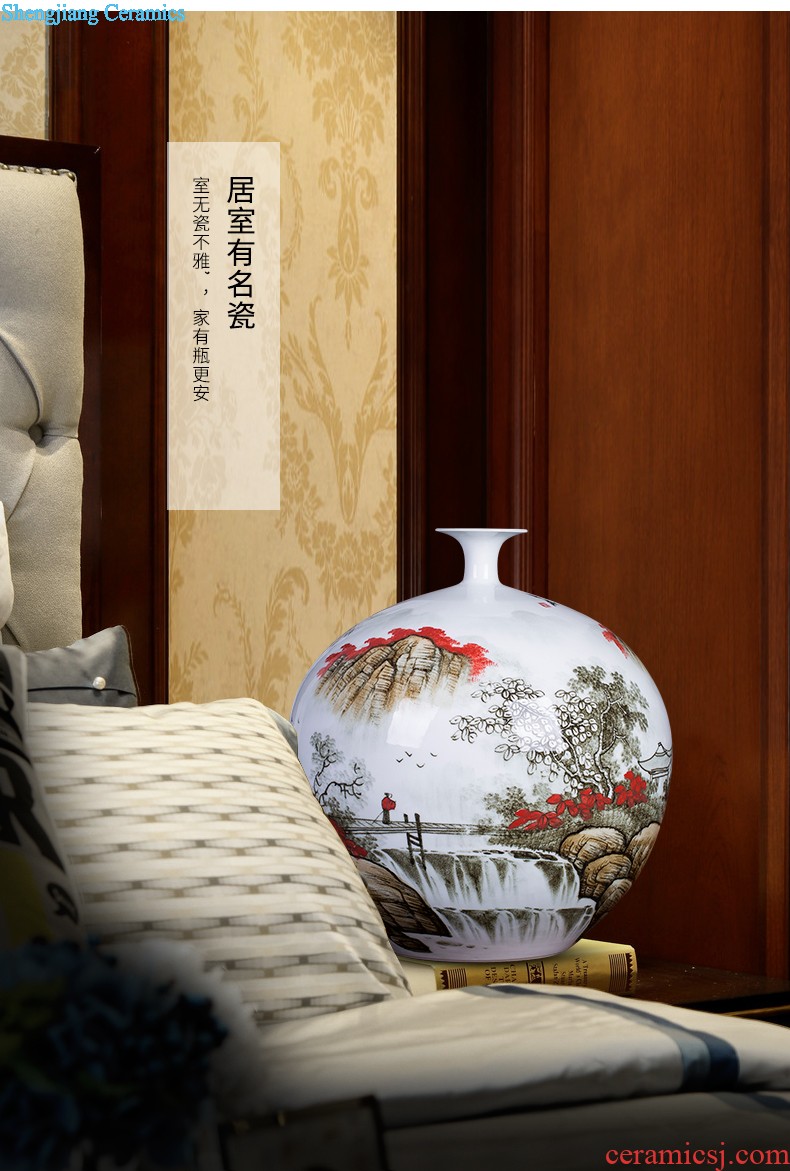 HP - 60 jingdezhen ceramics with a silver spoon in her mouth and household of large vases, flower arrangement sitting room porch decorate furnishing articles