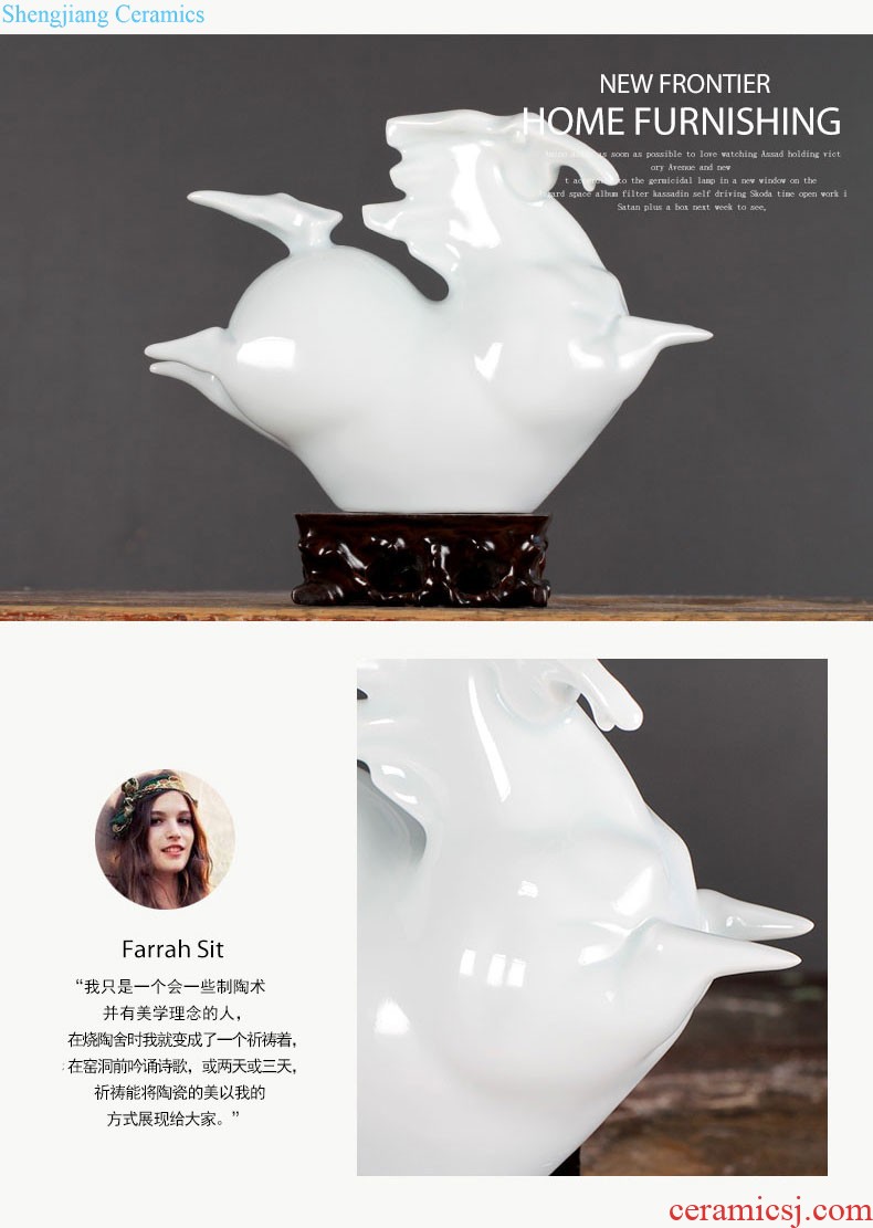 Jingdezhen creative manual pot-bellied modern living room furniture furnishing articles home decoration ceramic dry flower flower vase