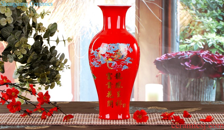 Jingdezhen ceramics hand-painted archaize sitting room home furnishing articles mesa adornment handicraft powder enamel vase characters