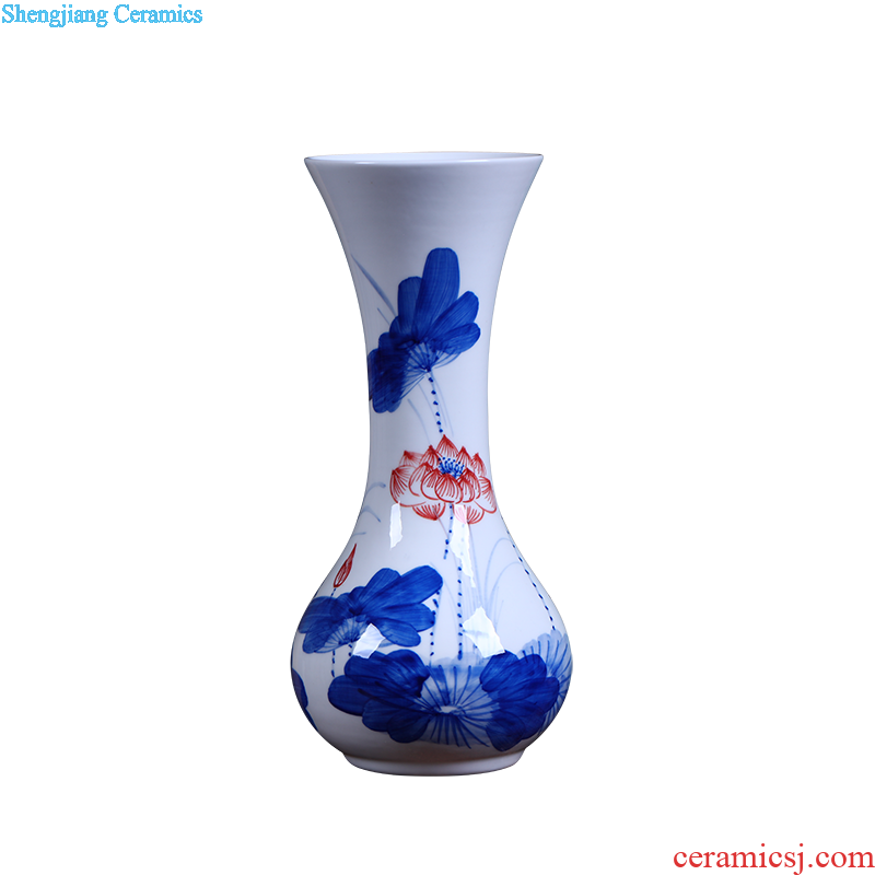 Jingdezhen ceramics Hand-painted scenery mei bottles of blue and white porcelain vase New Chinese flower arranging furnishing articles sitting room adornment