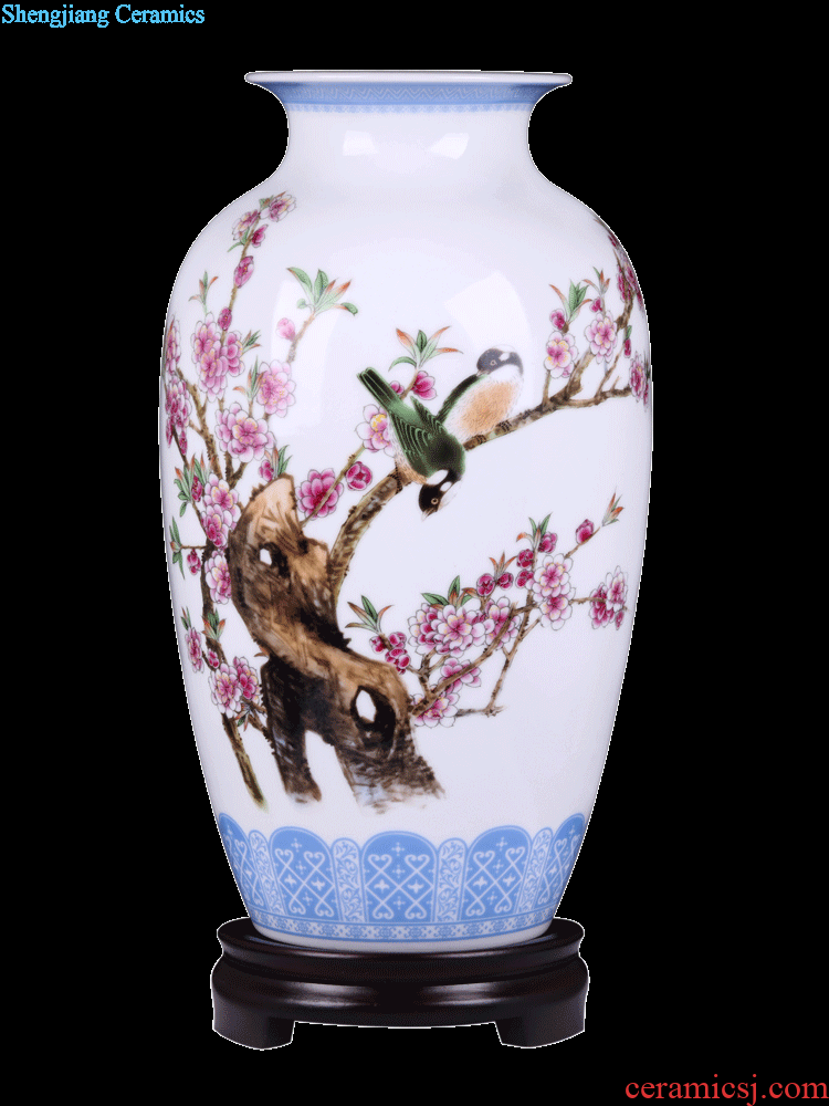 Jingdezhen porcelain vase of dry flower large lrene on figure of new Chinese style household living room decoration