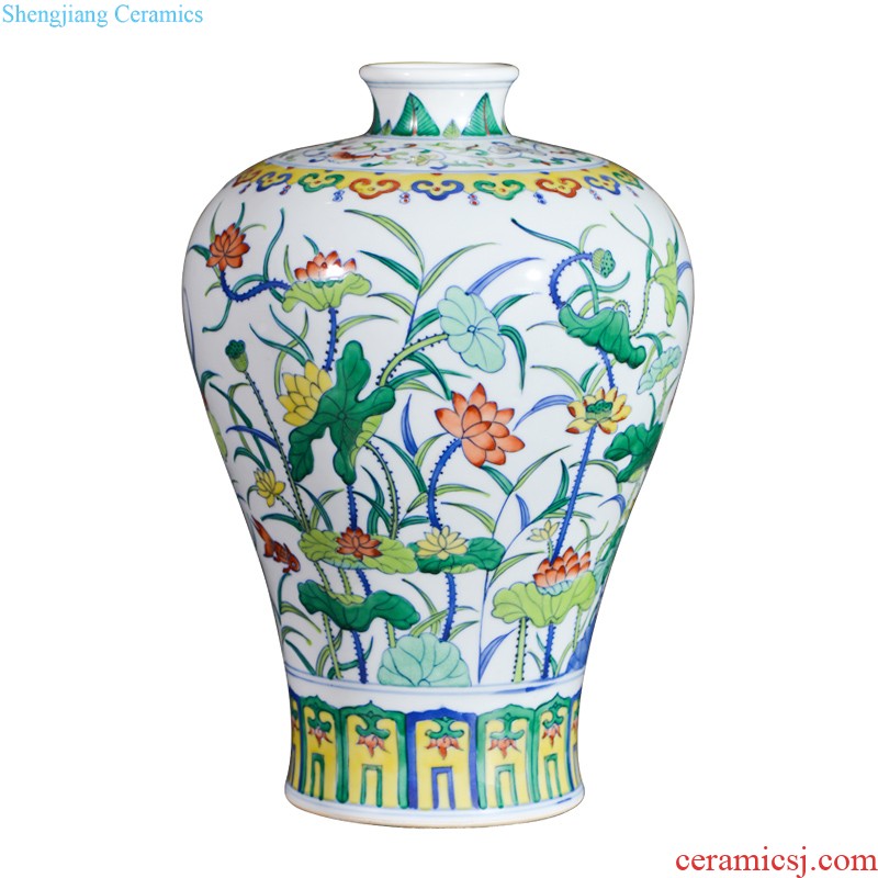 Jingdezhen blue and white dragon ceramics imitation qing qianlong feng shui study of new Chinese style decoration painting and calligraphy cylinder aquarium furnishing articles