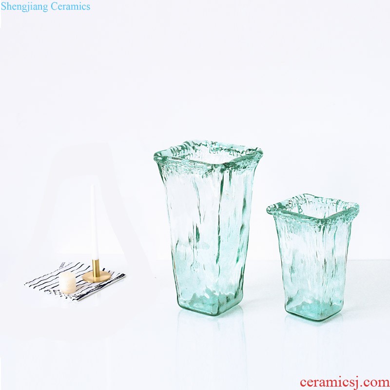 Ins the modern living room porch furnishing articles of jingdezhen ceramic vase creative hand dull gray green flowered