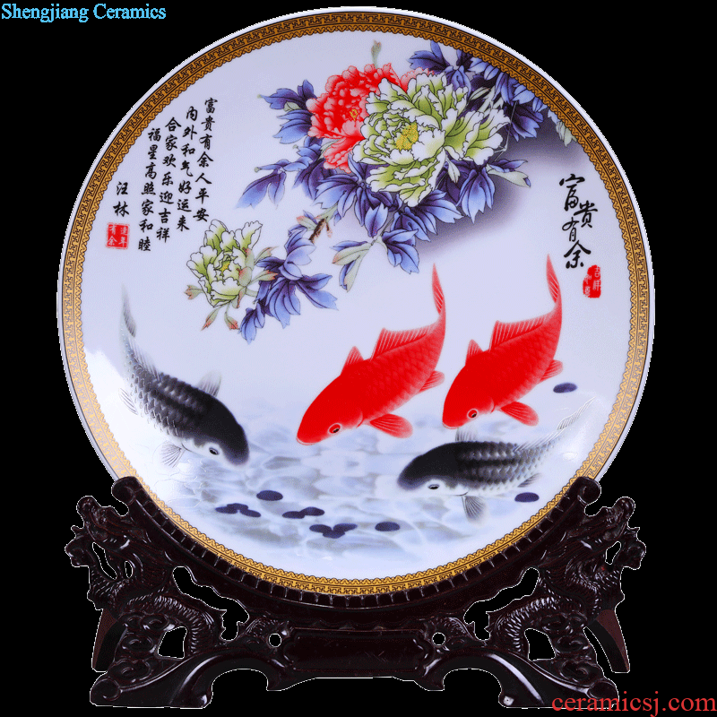 Jingdezhen ceramics furnishing articles hand-painted merrily merrily vase sitting room of Chinese style household TV ark adornment ornament