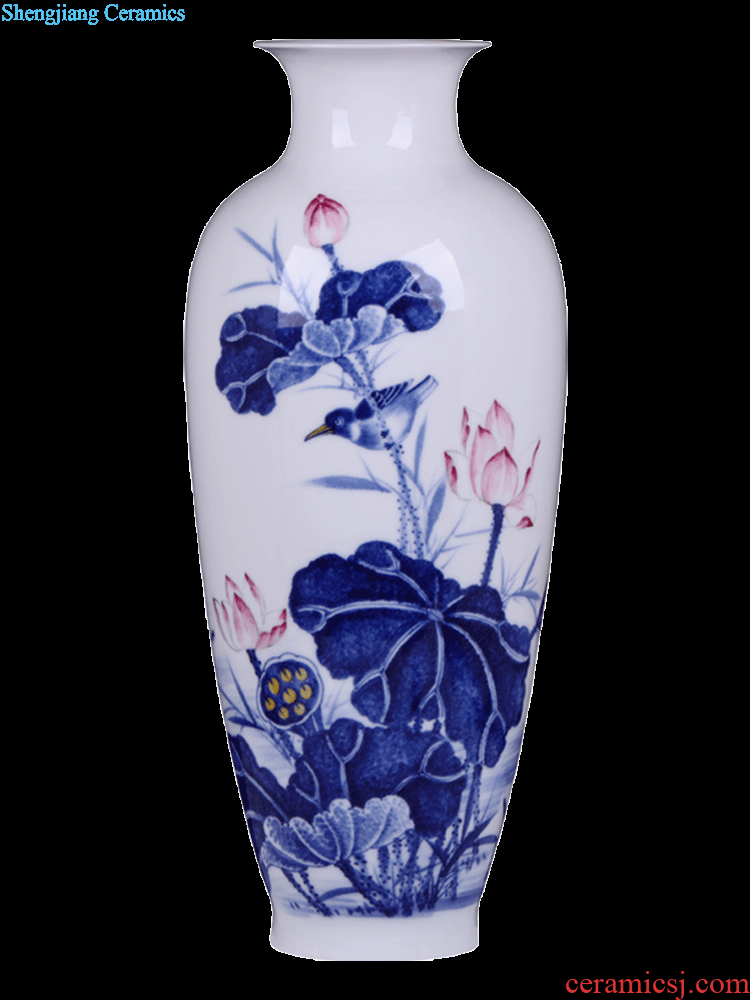 Jingdezhen blue and white porcelain vases, flower arranging hand-painted ceramic beaming Sitting room place of new Chinese style household act the role ofing is tasted