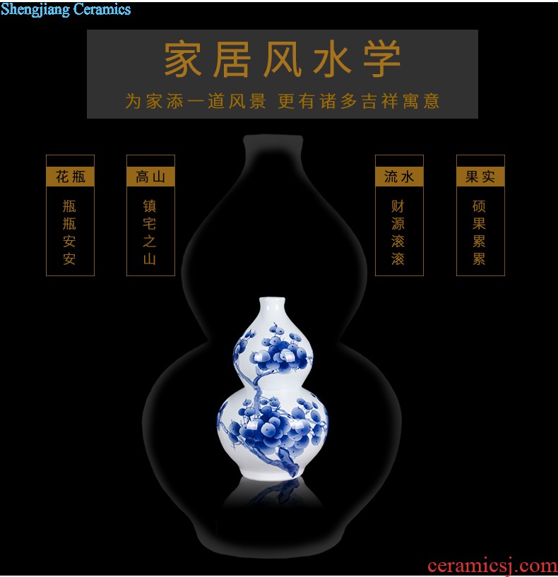 Jingdezhen ceramics imitation Ming vase sitting room home decoration furnishing articles hand-painted pastel archaize fish algae general grain tank