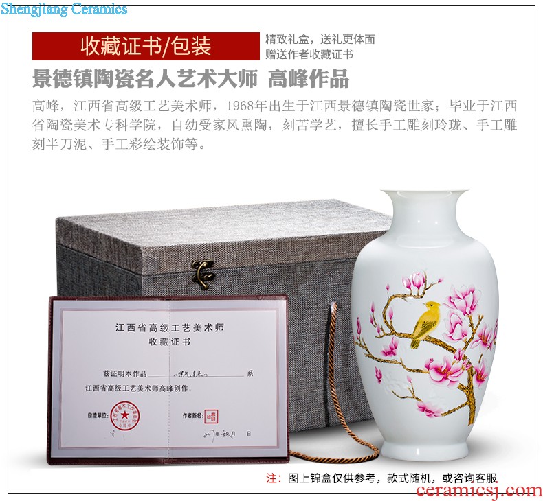 F001 jingdezhen ceramics China red tail bottle of large vase hotel furnishing articles sitting room adornment handicraft