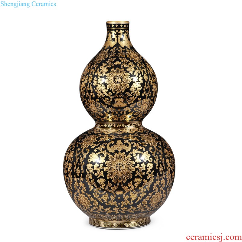 Jingdezhen imperial kiln chinaware blue colour imitation qing qianlong offering baby play wax gourd vases sitting room adornment home furnishing articles