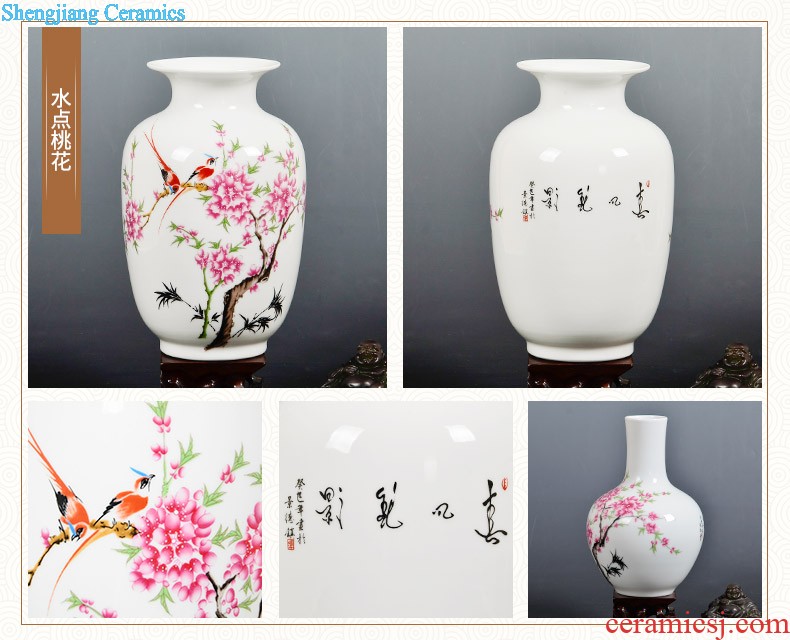 Famous jingdezhen ceramics powder enamel vase flower arranging place Chinese style household living room TV cabinet decoration process