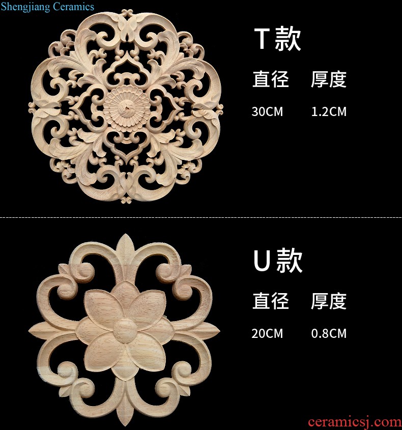 European decals flower piece of solid wood decorative woodcarving dongyang woodcarving wall decals furniture cabinet decorative decal Chinese background