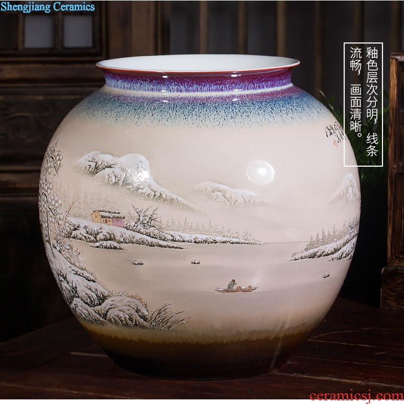 Jingdezhen ceramics vase master Chinese antique hand-painted home sitting room adornment of blue and white porcelain flower arranging furnishing articles