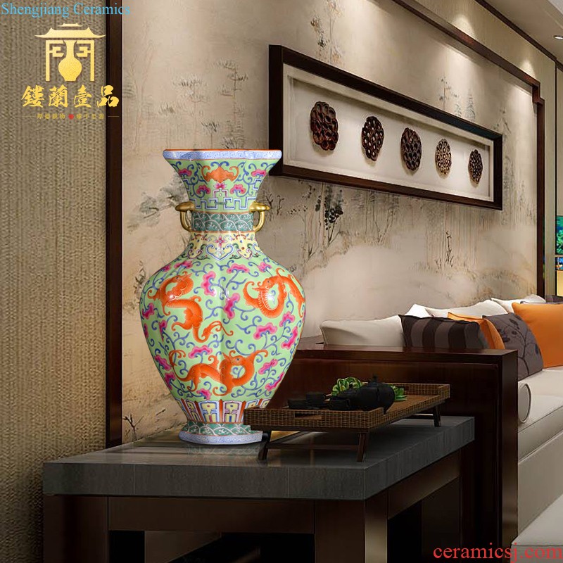 Jingdezhen ceramics and exquisite carving dried flower vase was blessed home sitting room decoration collection furnishing articles