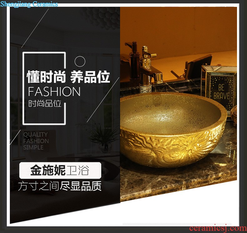 Gold cellnique ceramic face basin bathroom sink basin bathroom sinks rectangle sink on green qing