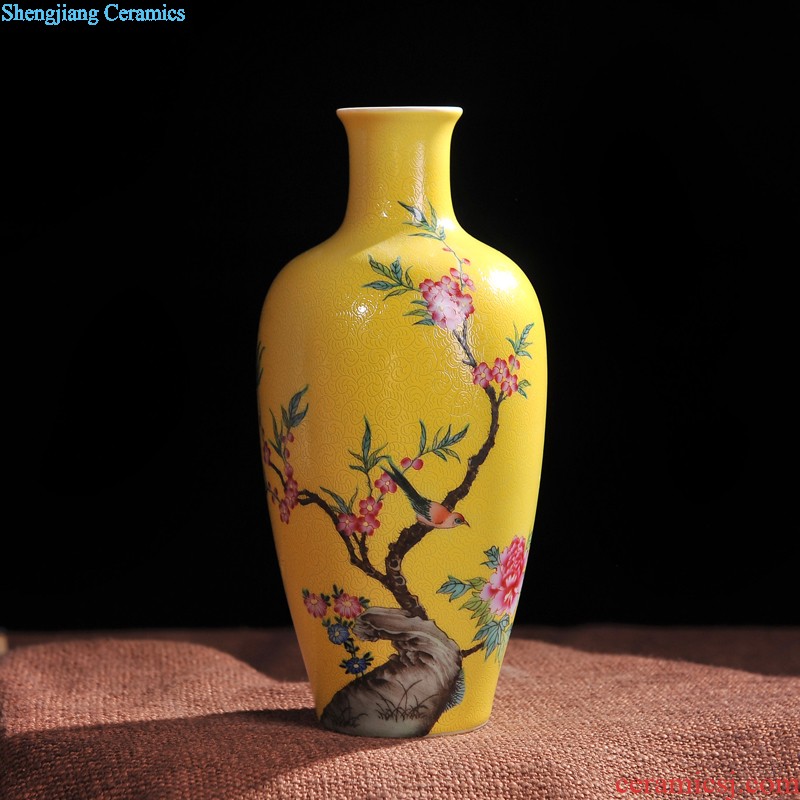 Jingdezhen ceramics vase Hand-painted scenery motherland flower implement new Chinese style home sitting room adornment is placed