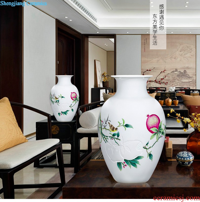 Jingdezhen ceramic porcelain enamel famous hand-drawn characters vase ferro ShouXi home sitting room adornment is placed