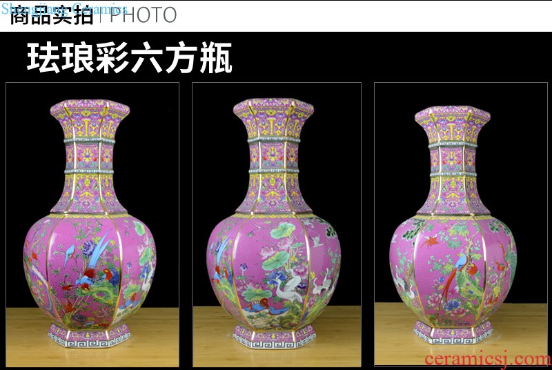 Cixin qiu - yun jingdezhen ceramics celebrity hand-painted powder enamel vase boutique sitting room home rich ancient frame adornment furnishing articles