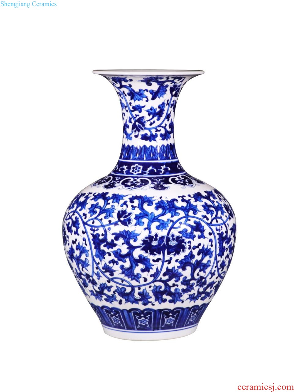 Jingdezhen ceramics of large vase furnishing articles large sitting room of Chinese style household adornment hand-painted porcelain arranging flowers