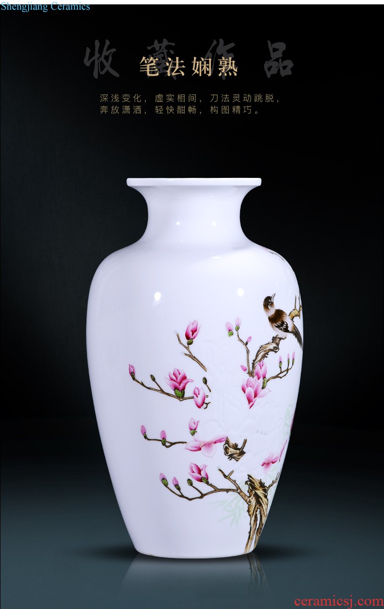 Large vase large hand-painted porcelain of jingdezhen ceramics new Chinese style household living room TV cabinet decoration