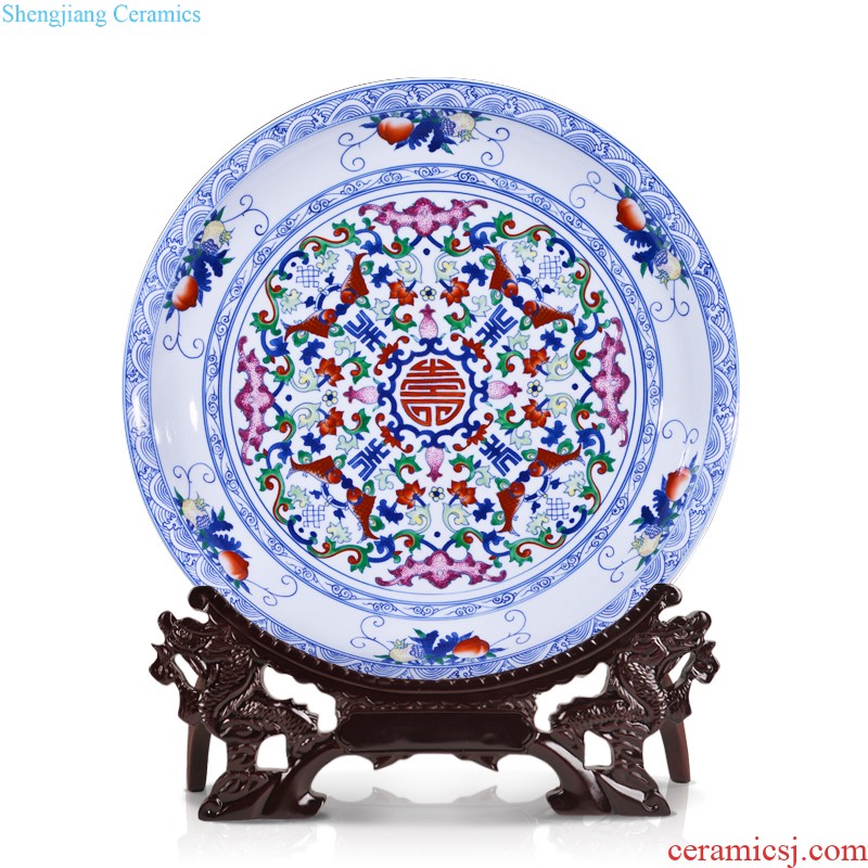 Descendants of archaize of jingdezhen chinaware paint blue glaze carving ten thousand generations gourd bottle home furnishing articles in the living room