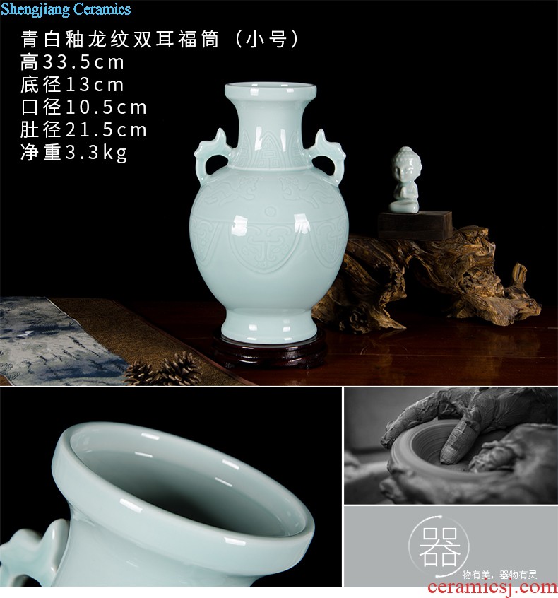 Sf34 jingdezhen ceramics Blue and white porcelain vase splendid was the French hotel decoration furnishing articles in the living room