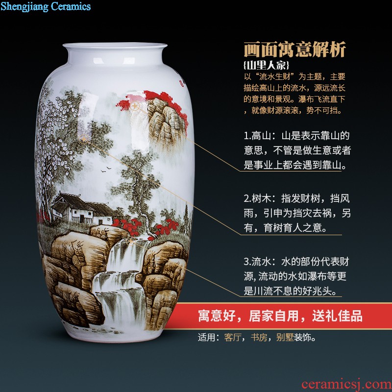 HP - 60 jingdezhen ceramics with a silver spoon in her mouth and household of large vases, flower arrangement sitting room porch decorate furnishing articles