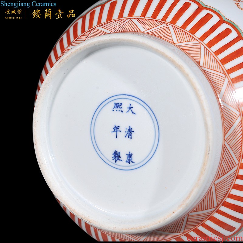 Jingdezhen imperial kiln chinaware imitation qianlong offering sitting room adornment colour pastel blue flowers poetry bottle collection furnishing articles