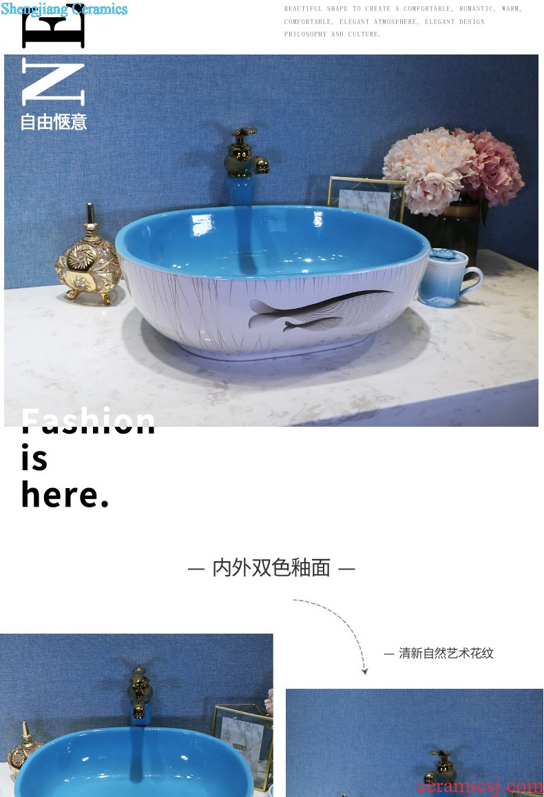 Ceramic lavabo European pillar basin one floor balcony art restores ancient ways household bathroom sink