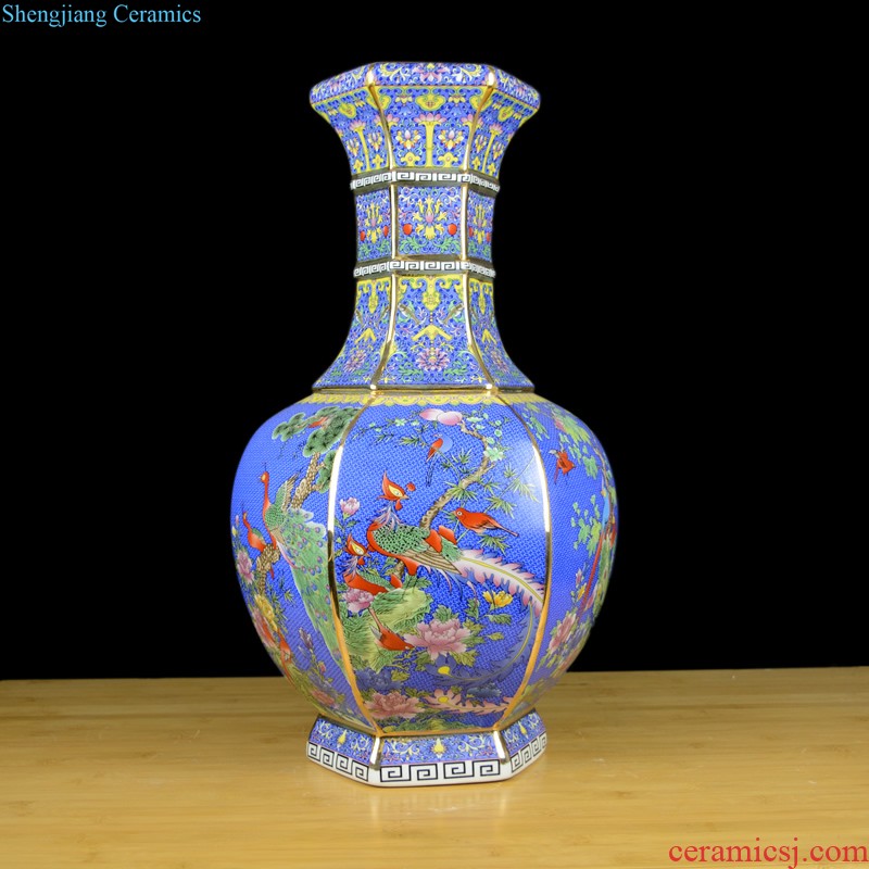 Cixin qiu - yun jingdezhen ceramics celebrity hand-painted powder enamel vase boutique sitting room home rich ancient frame adornment furnishing articles