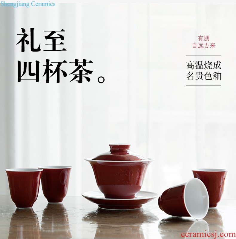 Them only three tureen suit jingdezhen ceramic cups thin body sample tea cup tea bowl glass cup gift box