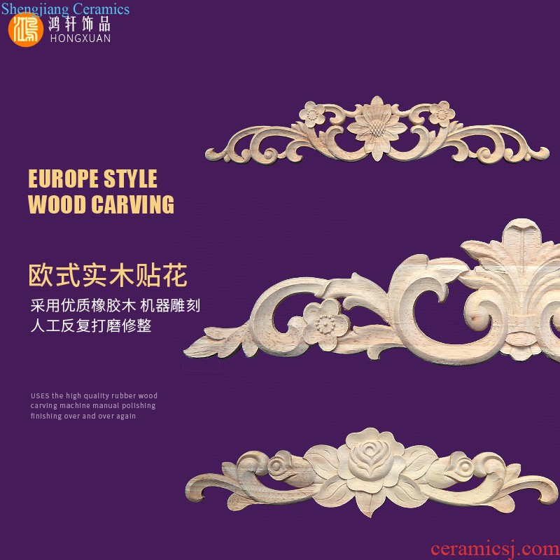 European-style wooden small Angle flowers piece of furniture of carve patterns or designs on woodwork Chest decoration wood flower decals dongyang woodcarving Angle