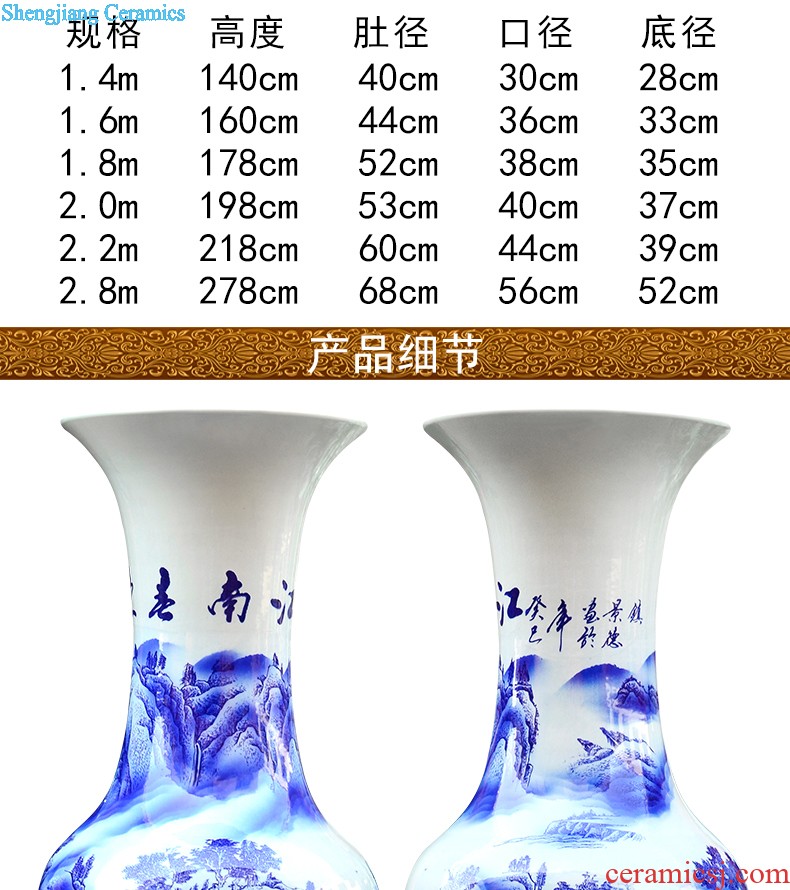 Jingdezhen ceramic hand-painted hand-carved peony vases of dry flower arranging home sitting room porch decoration furnishing articles