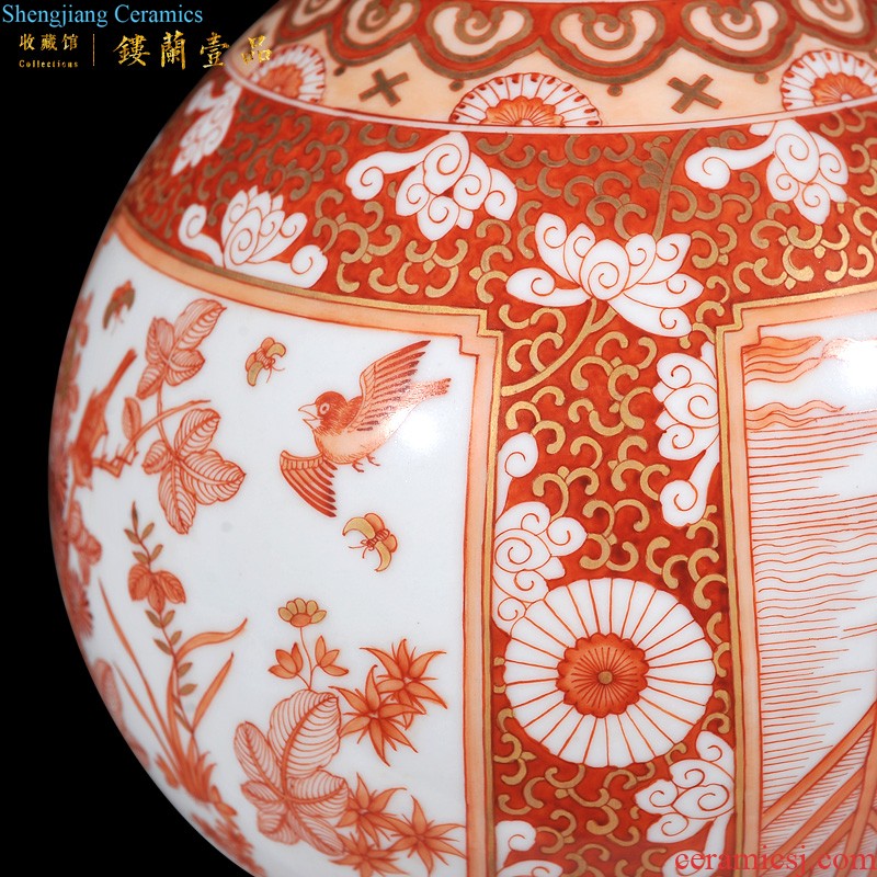 Jingdezhen imperial kiln chinaware imitation qianlong pastel twelve celestial big vase sitting room home furnishing articles